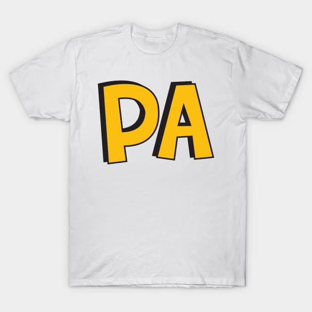 Film Crew On Set - PA - Gold Text - Front T-Shirt by LaLunaWinters